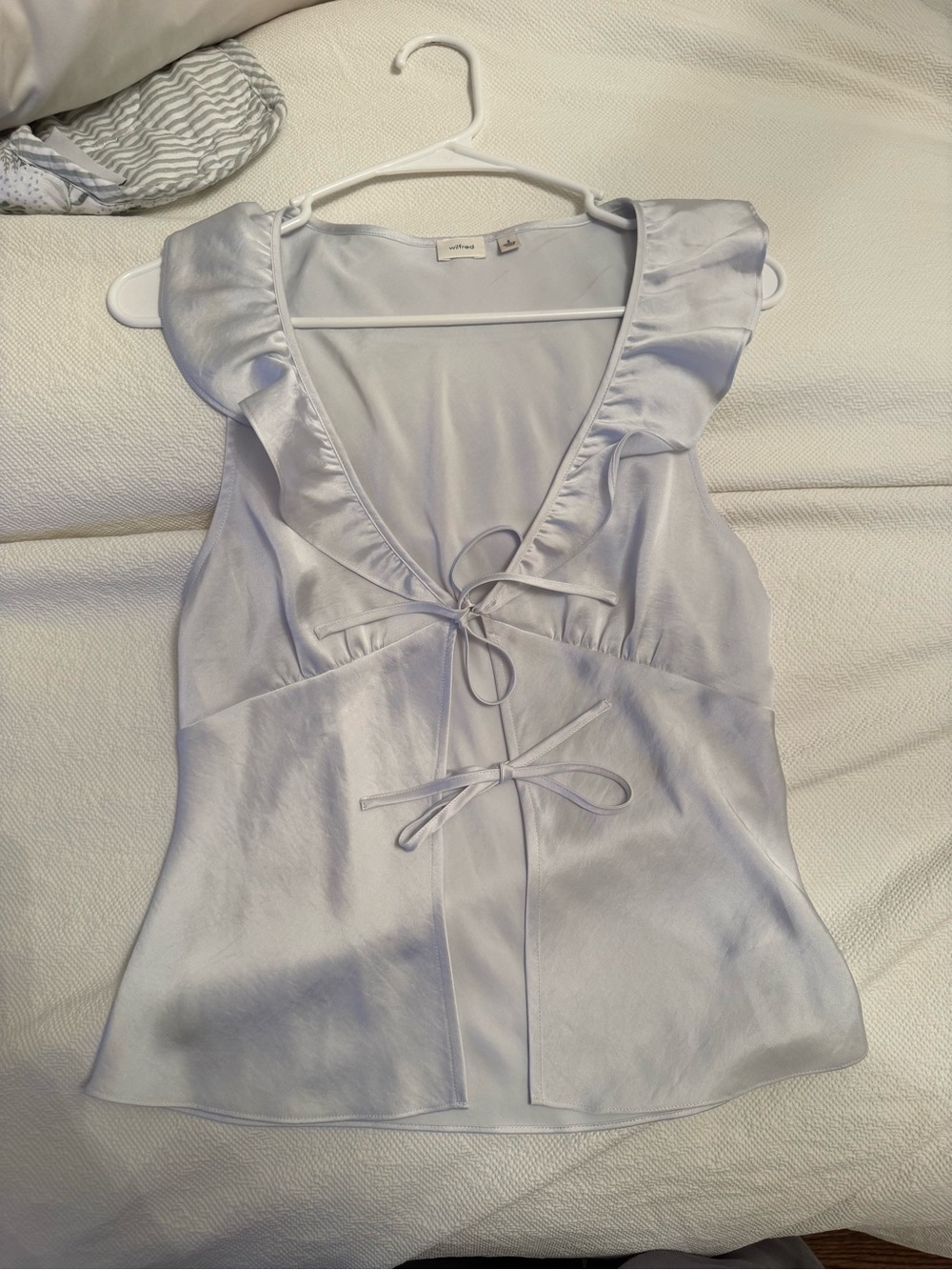 Wilfred Lilac Satin Ruffle Tie-Front Camisole